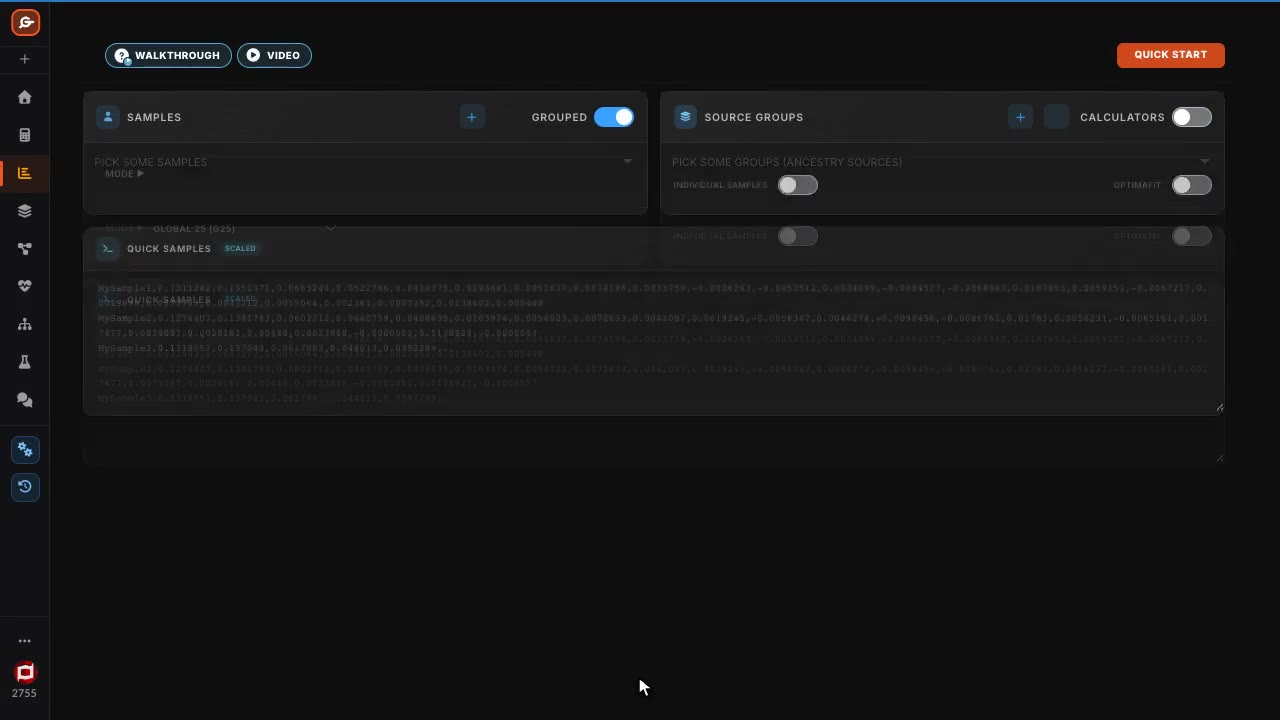 How to run nMonte with G25 coordinates on Genoplot